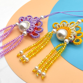 双面小凤冠手机钥匙扣挂饰儿童创意手工礼物DIY材料包 繁花