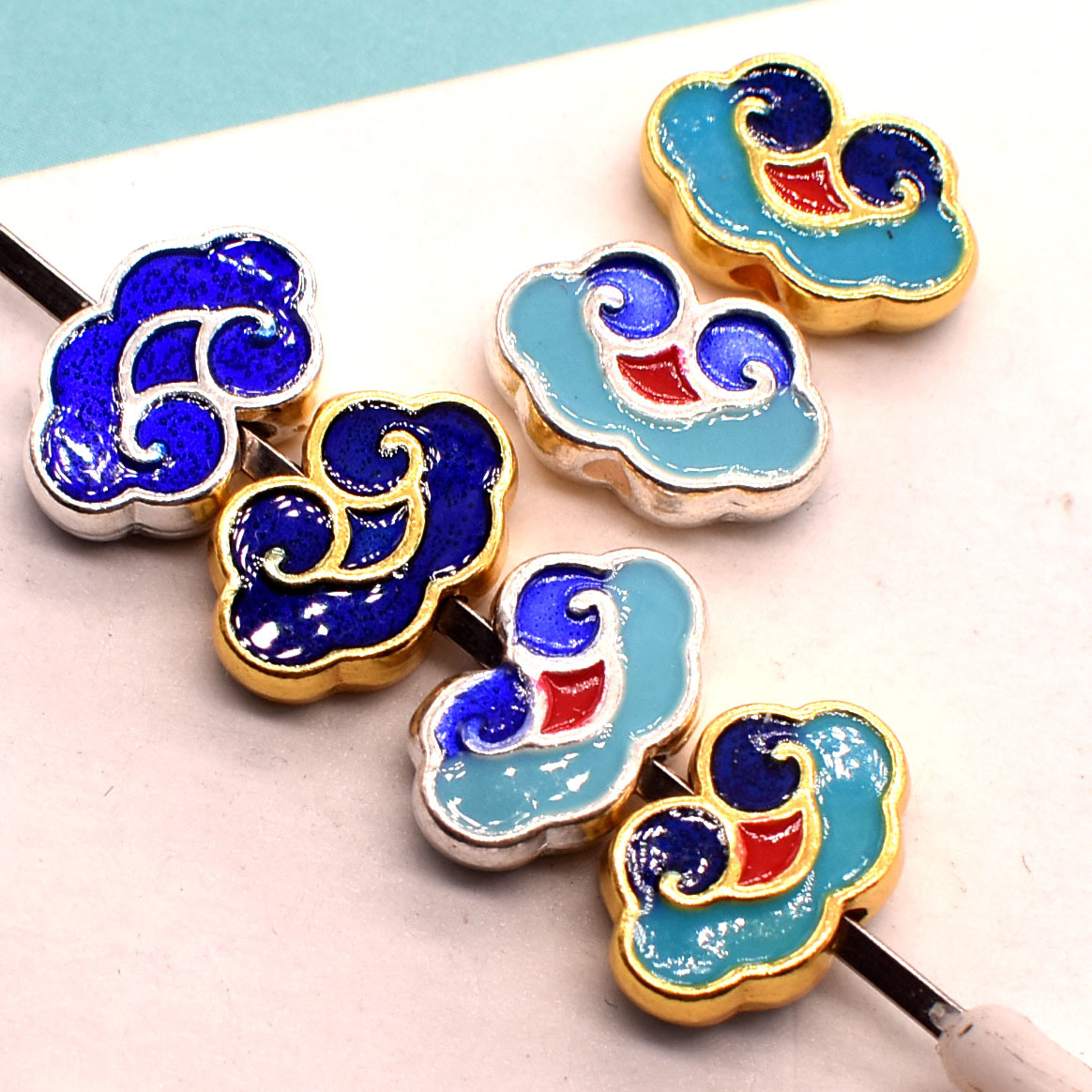 双面流苏配饰祥云diy编织景泰蓝