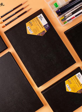 蒙马特A4画本素描本黑色硬面150g加厚素描本日韩创意笔记本