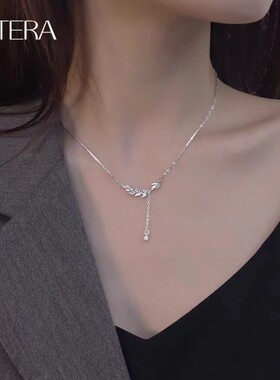 范琦S999纯银麦穗项链女款2026轻奢小众锁骨链生日礼物送女友闺蜜