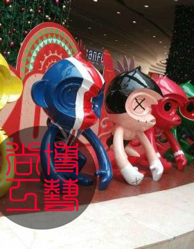 卡通动物猴子户外庆典玻璃钢摆件