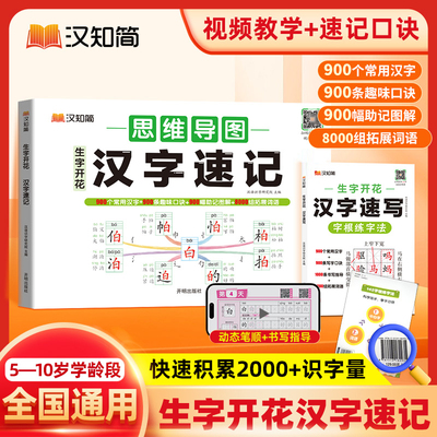 生字开花小学思维导图汉字速记