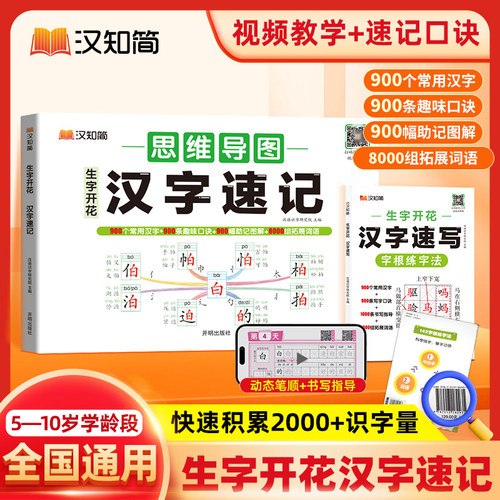 生字开花小学思维导图汉字速记