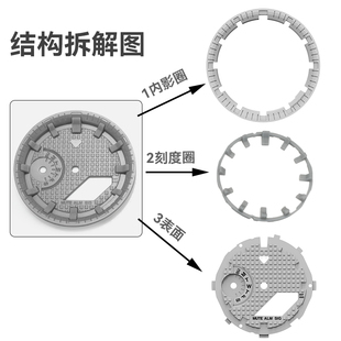 农家橡树改装配件表盘内影圈刻度圈GA-2100 2110手表 DIY寄改字面