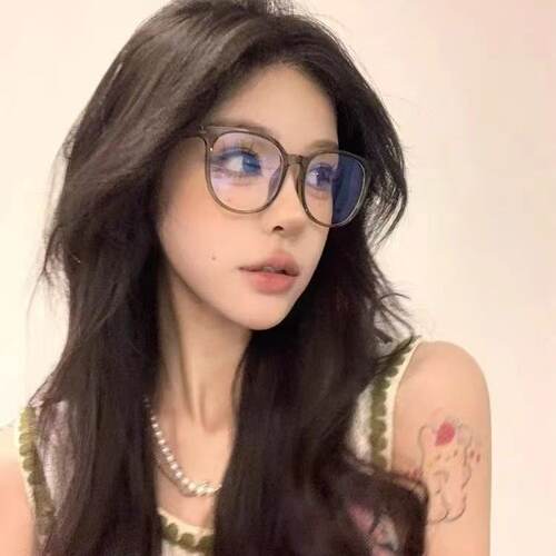大框素颜防蓝光眼镜女大脸显瘦