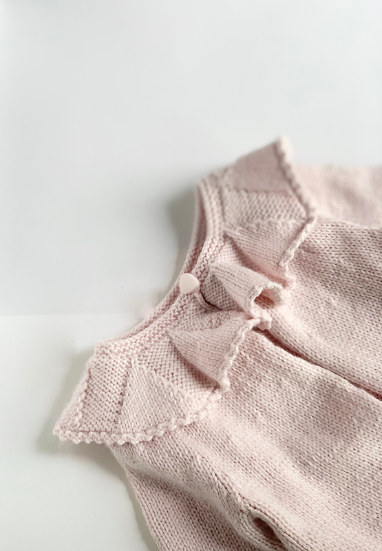 小粉 女童荷叶边开衫罩衫棒针文字说明翻译编织图解非成品