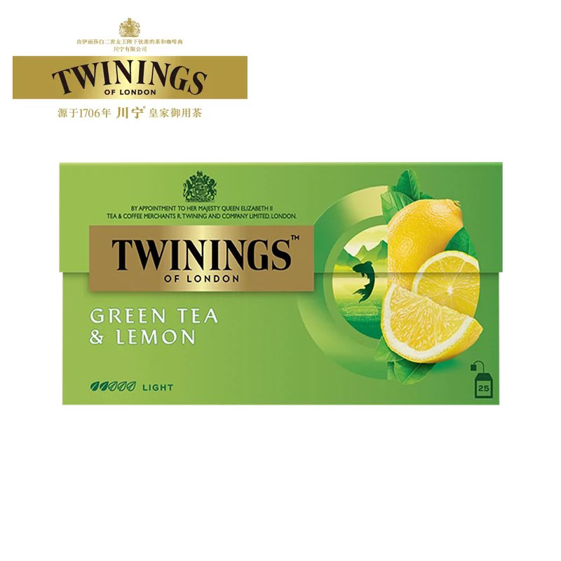 川宁twinings柠檬绿茶25片水果茶
