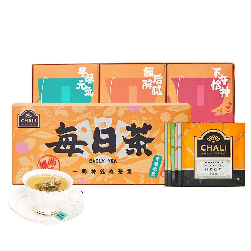 chali每日21包玫瑰茶桂花乌龙
