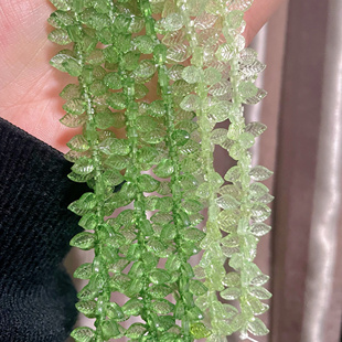 亚克力塑料绿色透明小叶子diy手工饰品手绳手链手串耳环项链配件