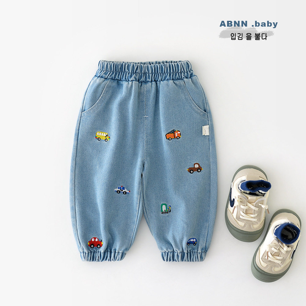 2026春秋季新款儿童卡通汽车牛仔裤子 婴幼童1-3岁中腰长裤,童装/婴儿装/亲子装,儿童牛仔裤,淘宝优惠券,粉丝福利购,淘宝优惠卷