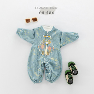 开春婴儿外出服宝宝春装新款新中式少爷服婴幼儿满月百天汉服唐装