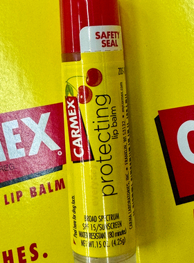 美国carmex小蜜缇润唇膏小黄管罐软管草莓樱桃原味学生用无色滋润