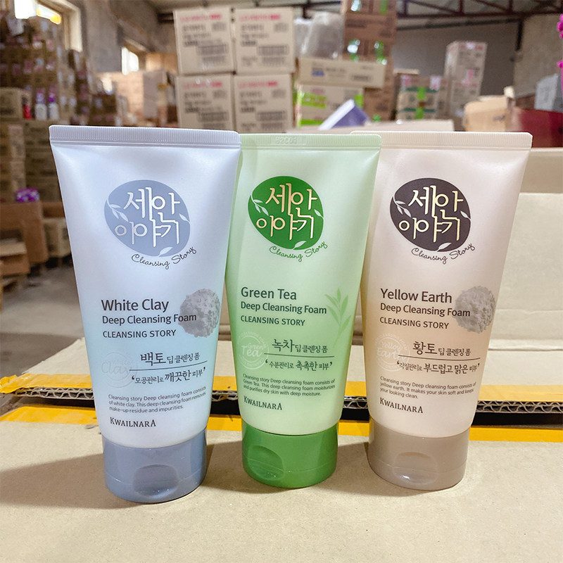 韩国水果之乡洗面奶原装进口净颜故事洗面乳洁面膏糙米白黄土绿茶