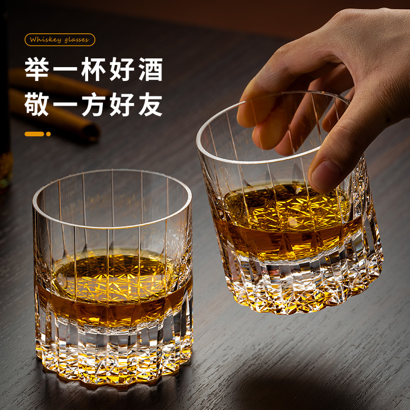 K9水晶手工刻面洋酒威士忌杯