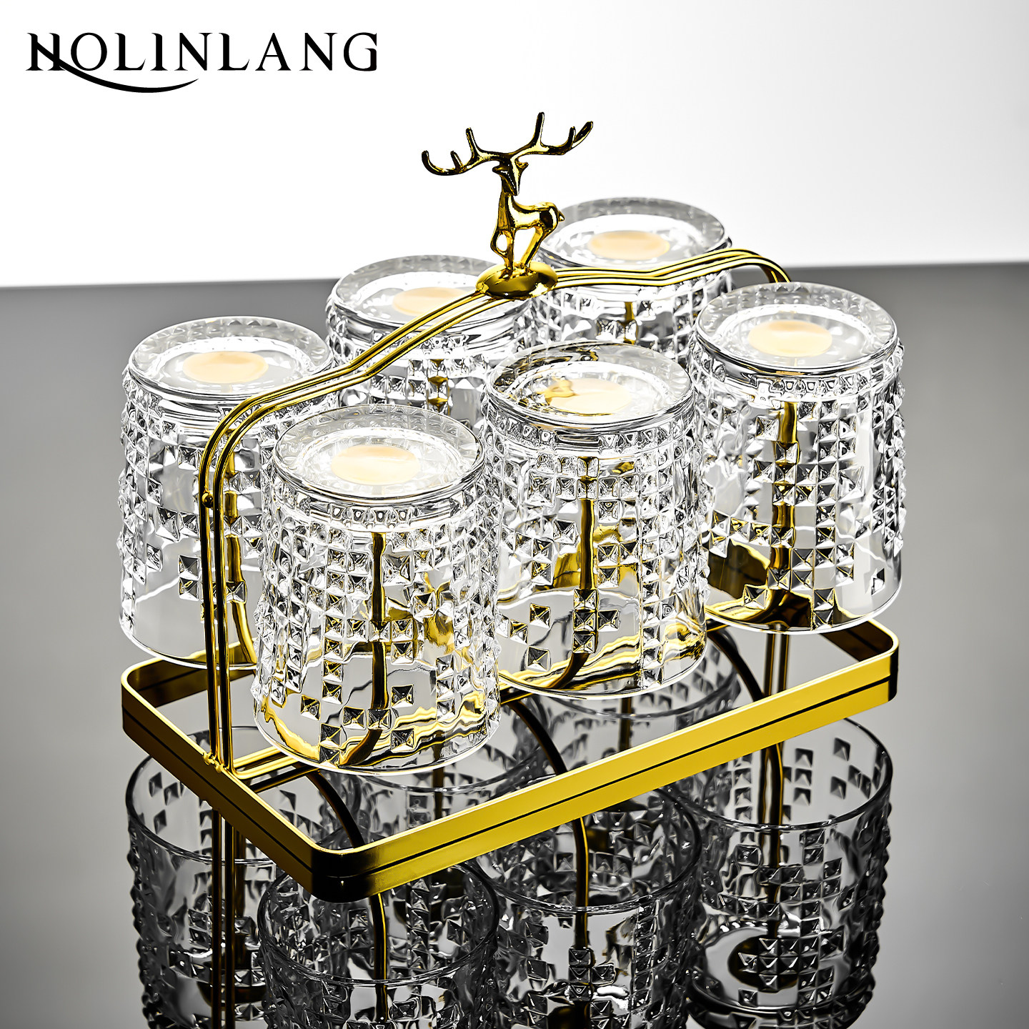 威士忌酒杯洋酒杯家用复古雕花玻璃啤酒杯水杯果汁杯烈酒杯子套装