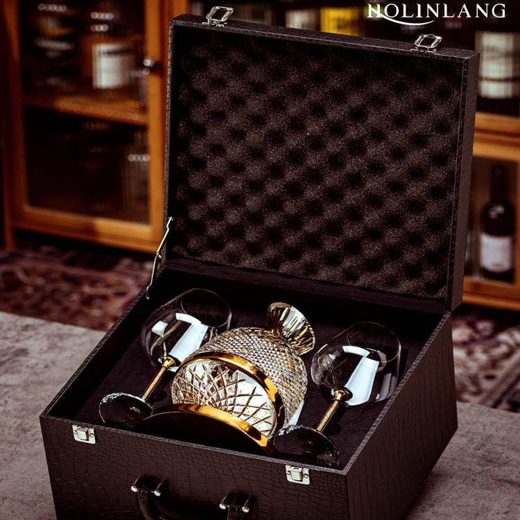 红琳琅红酒杯套装金色陀螺醒酒器