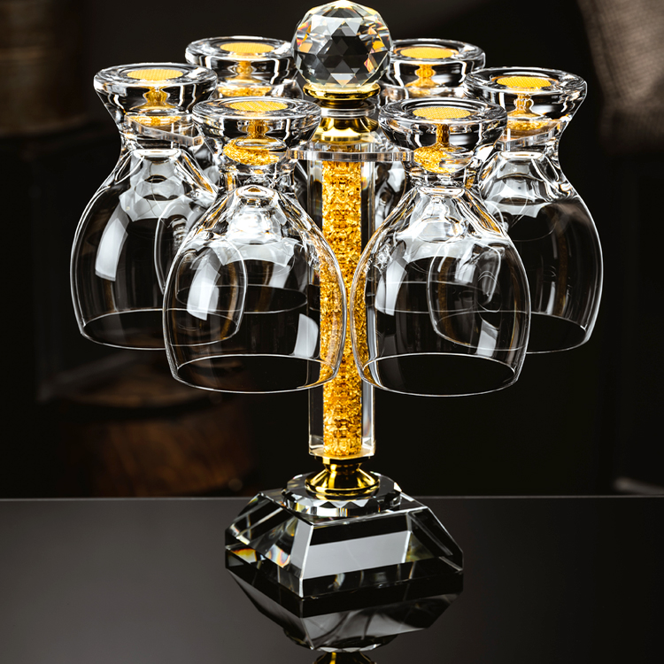 红琳琅金箔水晶玻璃啤酒杯