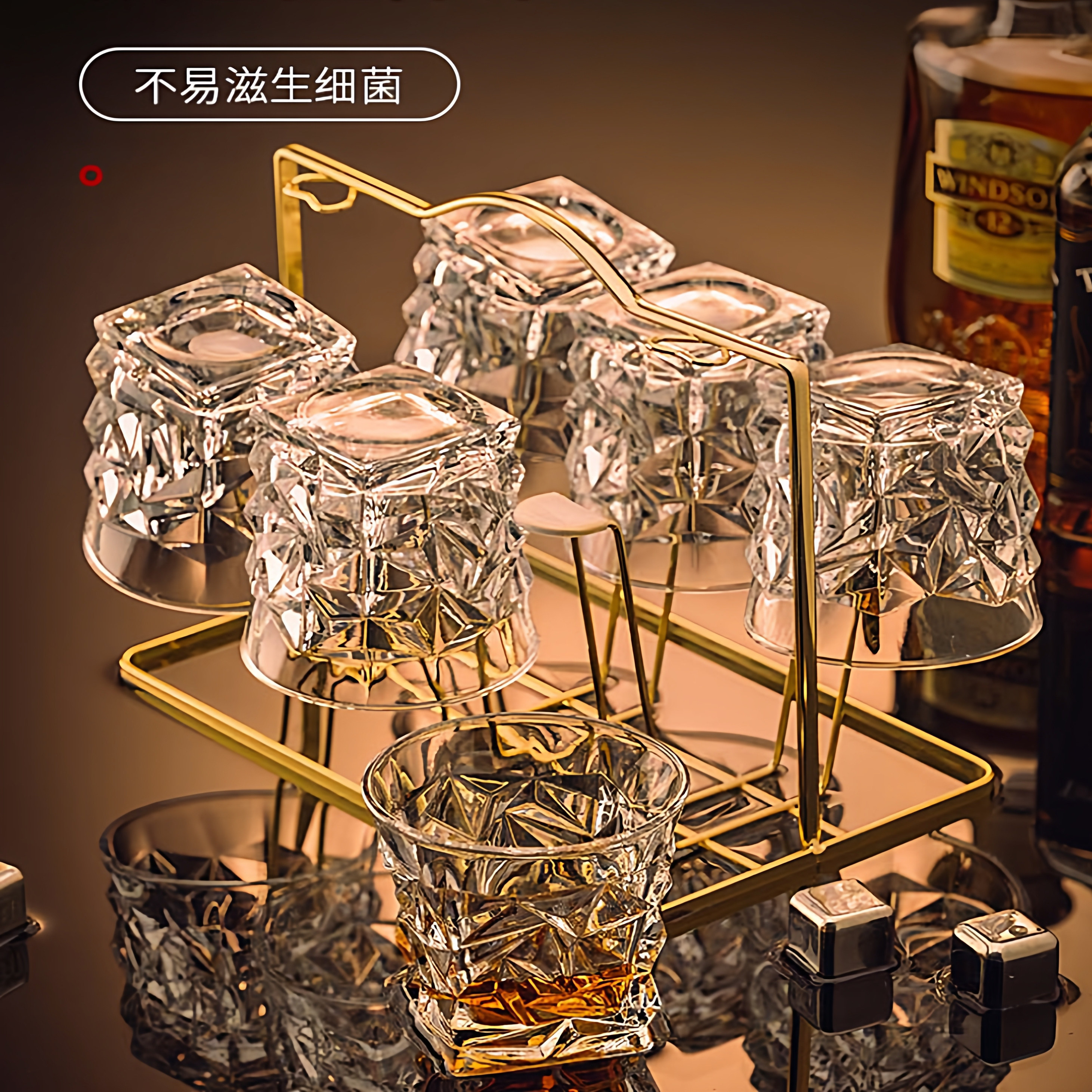 水晶玻璃威士忌杯洋酒杯烈酒杯啤酒杯KTV酒吧家用欧式酒具杯子