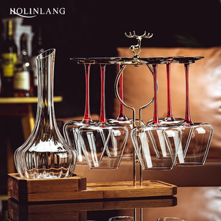 欧式 奢华水晶红酒杯子高档家用一体勃艮第高脚杯醒酒器酒具套装