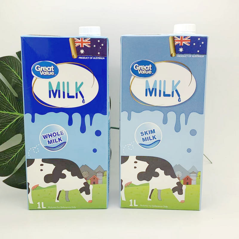澳大利亚进口milk惠宜全脂脱脂纯牛奶1l热卖茶点餐烘焙材料2盒装