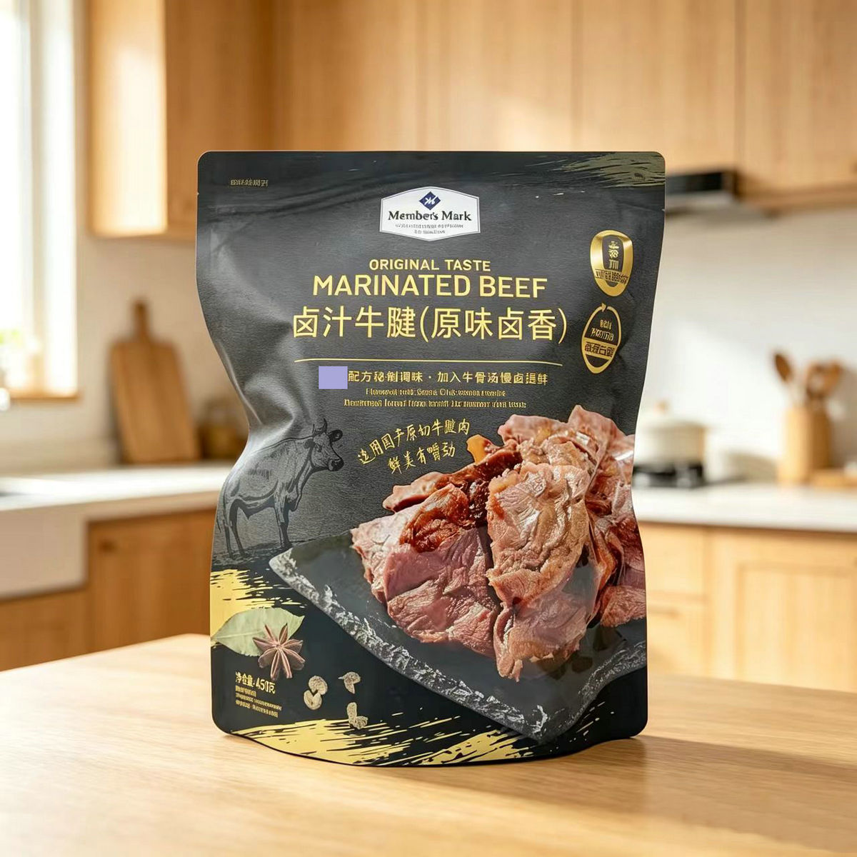 超市代购MM卤汁牛腱原味卤香450g即食牛肉熟食卤味零嘴食整袋热卖