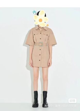 2023夏季翻领工装束腰连衣裙JFBMFSVBNVC