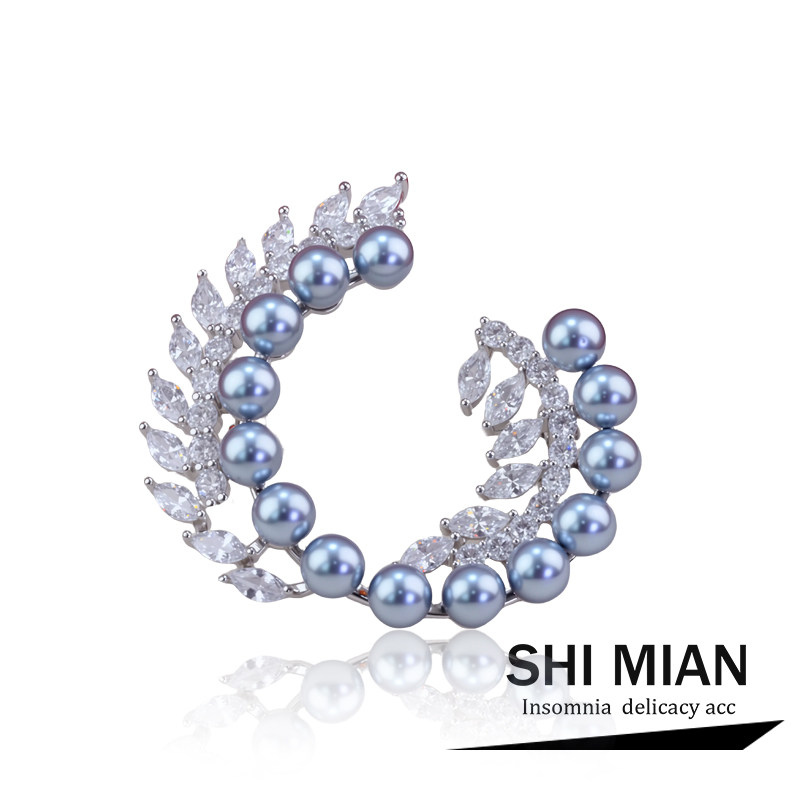 日系设计师黑珍珠月满枝胸针