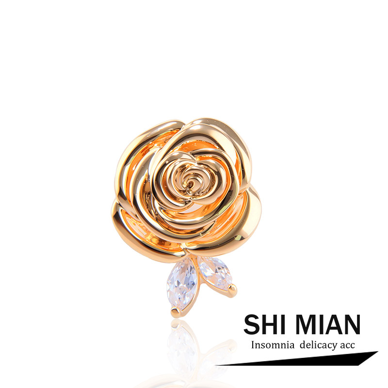 新款复古玫瑰胸针女高档精致小众设计感西装大衣胸花别针配饰礼物