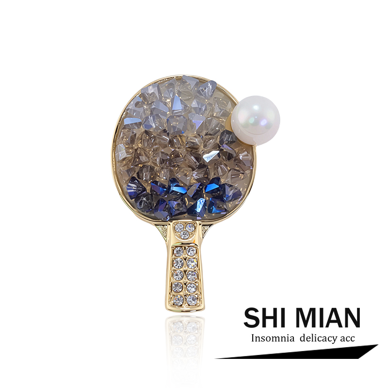 乒乓球拍胸针高档女小众个性创意