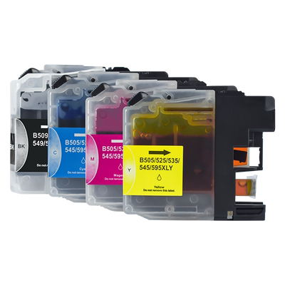 墨盒LC549XL黑色B599XLBK黑彩545XLC彩色595XLY通用兄弟DCP-J100打印机j105墨水盒J200墨合3520磨合3720磨XLM
