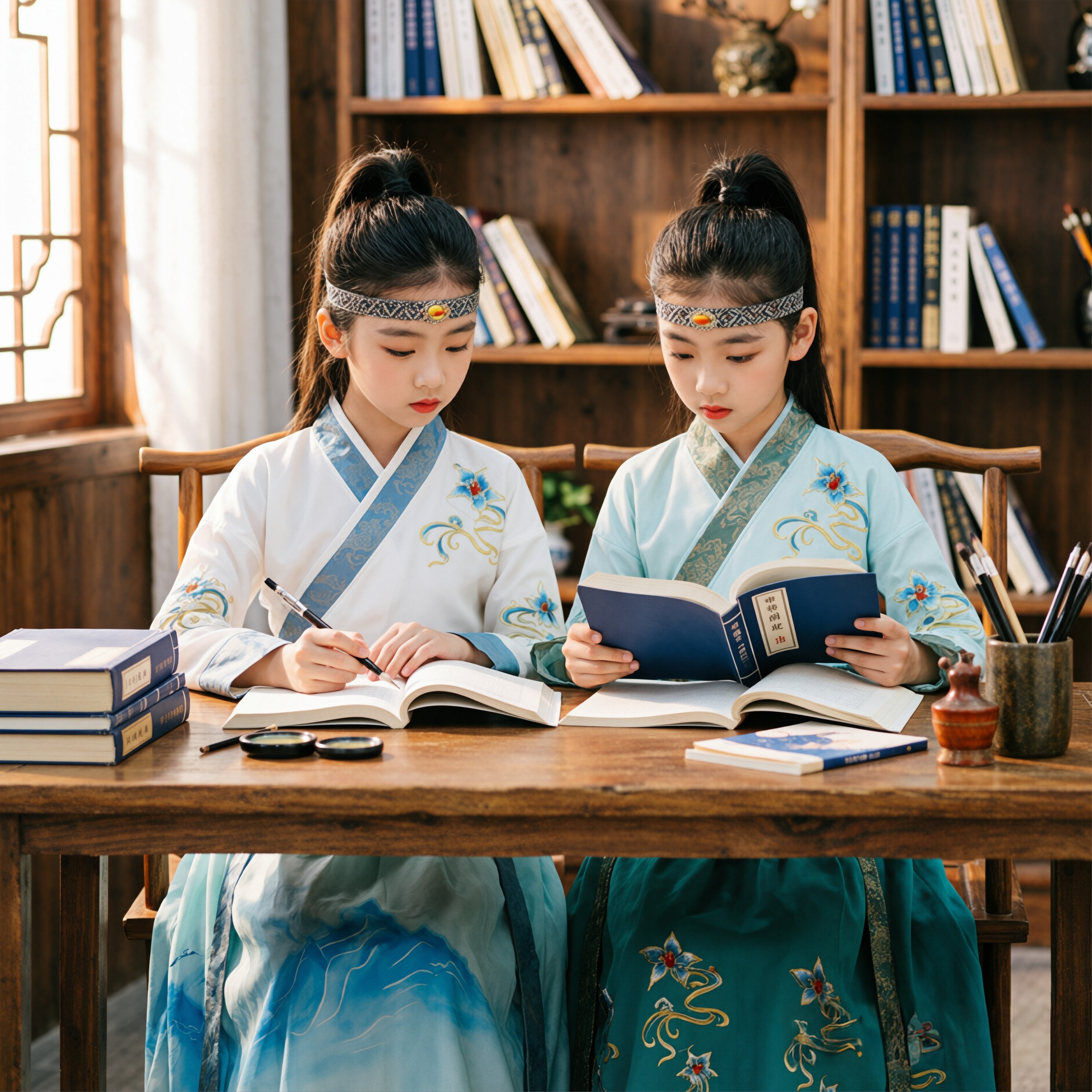 儿童古装汉服男童国学表演服小孩书童演出服襦裙女中国风学生套装