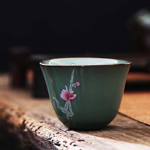 官窑品茗杯陶瓷冰裂茶盏