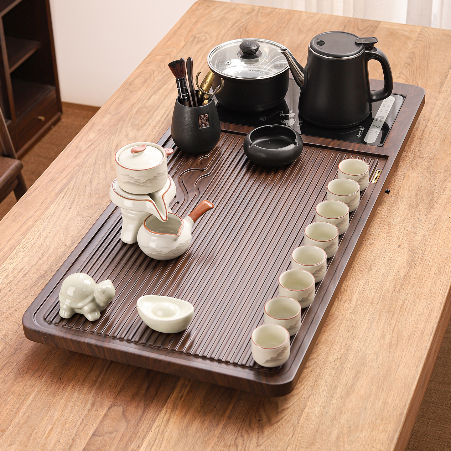 全自动茶盘茶具套装家用2025新款烧水壶一体功夫泡茶具茶台一整套