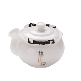 羊脂玉白瓷手抓壶盖碗茶杯泡茶壶大容量功夫茶具办公喝茶高档轻奢