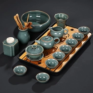 Bí Mật Màu Ge Lò Trà Bộ Gốm Retro Chia Đá Nứt Men Hộ Gia Đình Bộ Hoàn Chỉnh Đơn Giản Ru Lò Nhật Bản trà bộ tách trà gốm sứ