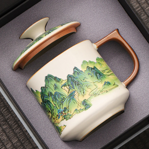 汝窑茶杯个人专用高档陶瓷水杯家用办公室杯子伴手礼logo2025新款