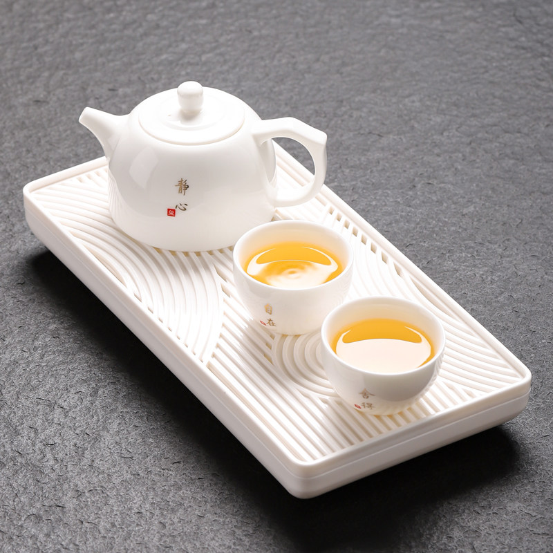 德化薄胎白瓷功夫茶具套装家用会客简约陶瓷泡茶盖碗茶杯客厅办公