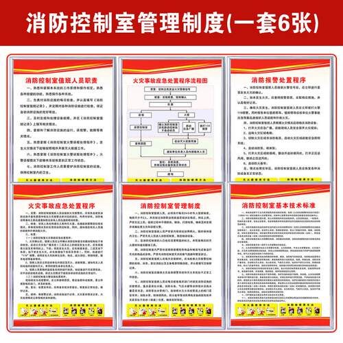 消防控制室微型消防站制度牌KT板