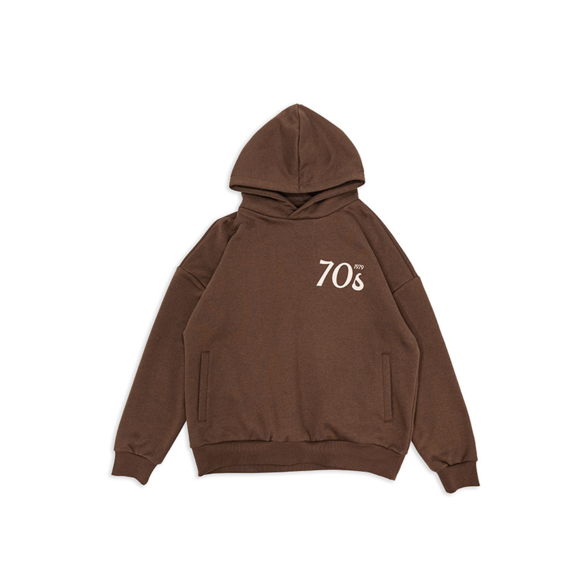 罗志祥Gotnofears正品70年代字母连帽卫衣棕色男女同款