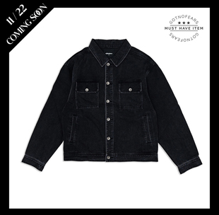 罗志祥Gotnofears正品 金边歌德字体牛仔外套 男女同款