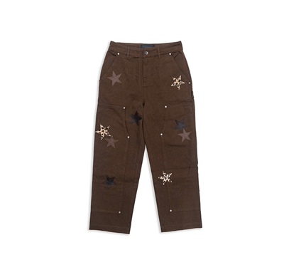 罗志祥GOTNOFEARS正品皮革星星限定画家工作裤男女同款