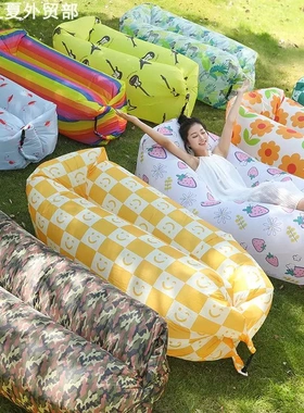 Pillow style inflatable sofa foldable inflatable bed睡袋