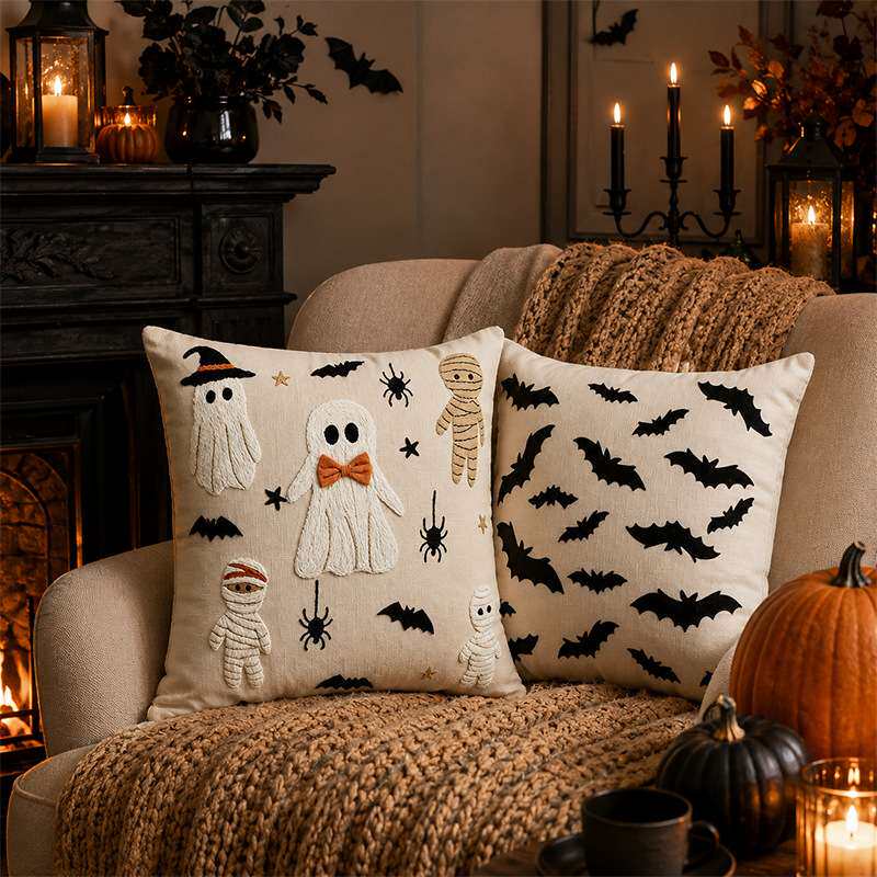 HalloweenPillowCoverLinenSofa图片
