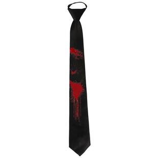 Halloween Bloodstained Black Tie Prop万圣节血迹黑色领带道具