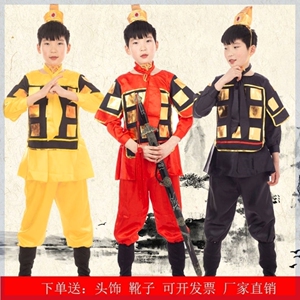 六一儿童节士兵演出服古代盔甲三国花木兰服男女童戏曲舞蹈穆桂英