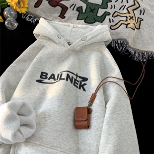 psobrond店oaoo蒙马特青港潮先生重磅摇粒绒硅胶字母加绒连帽卫衣