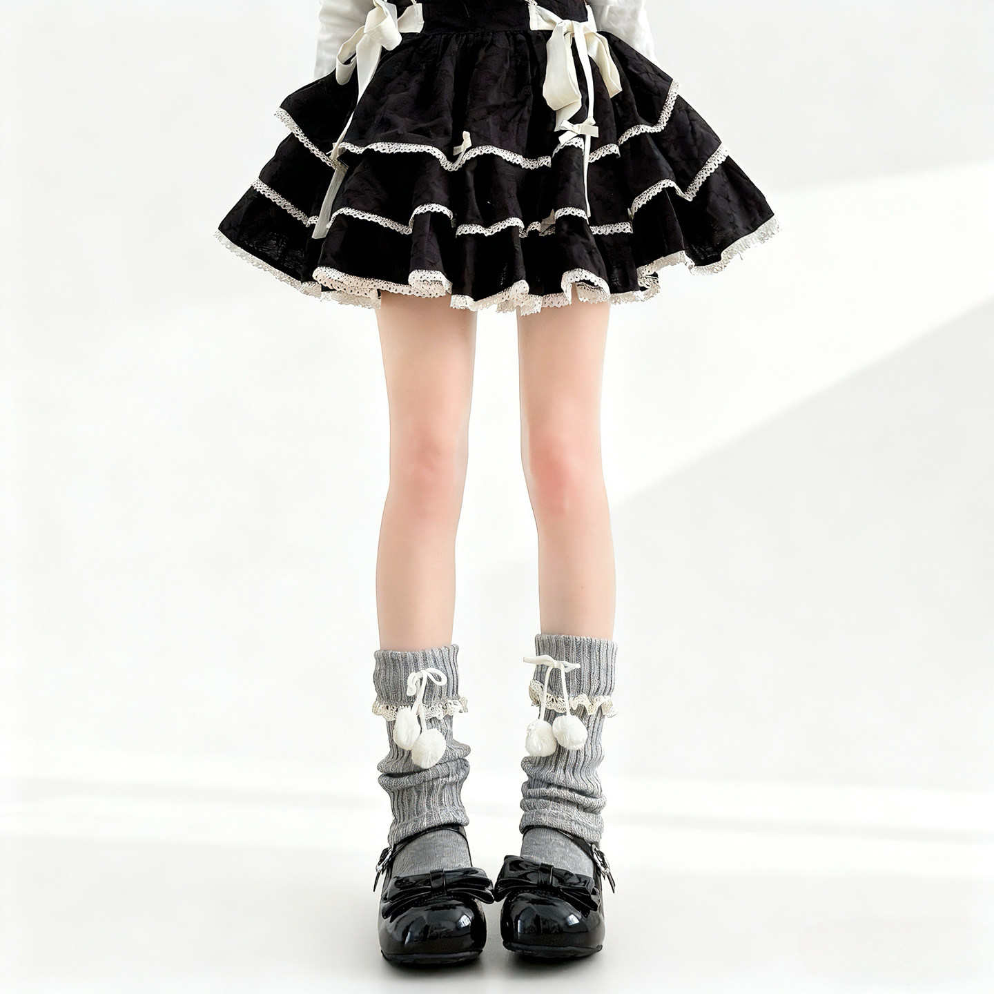 日系针织翻边腿套蝴蝶结Lolita袜套可爱毛球堆堆袜秋冬保暖中筒袜,女士内衣/男士内衣/家居服,中筒袜,淘宝优惠券,粉丝福利购,淘宝优惠卷
