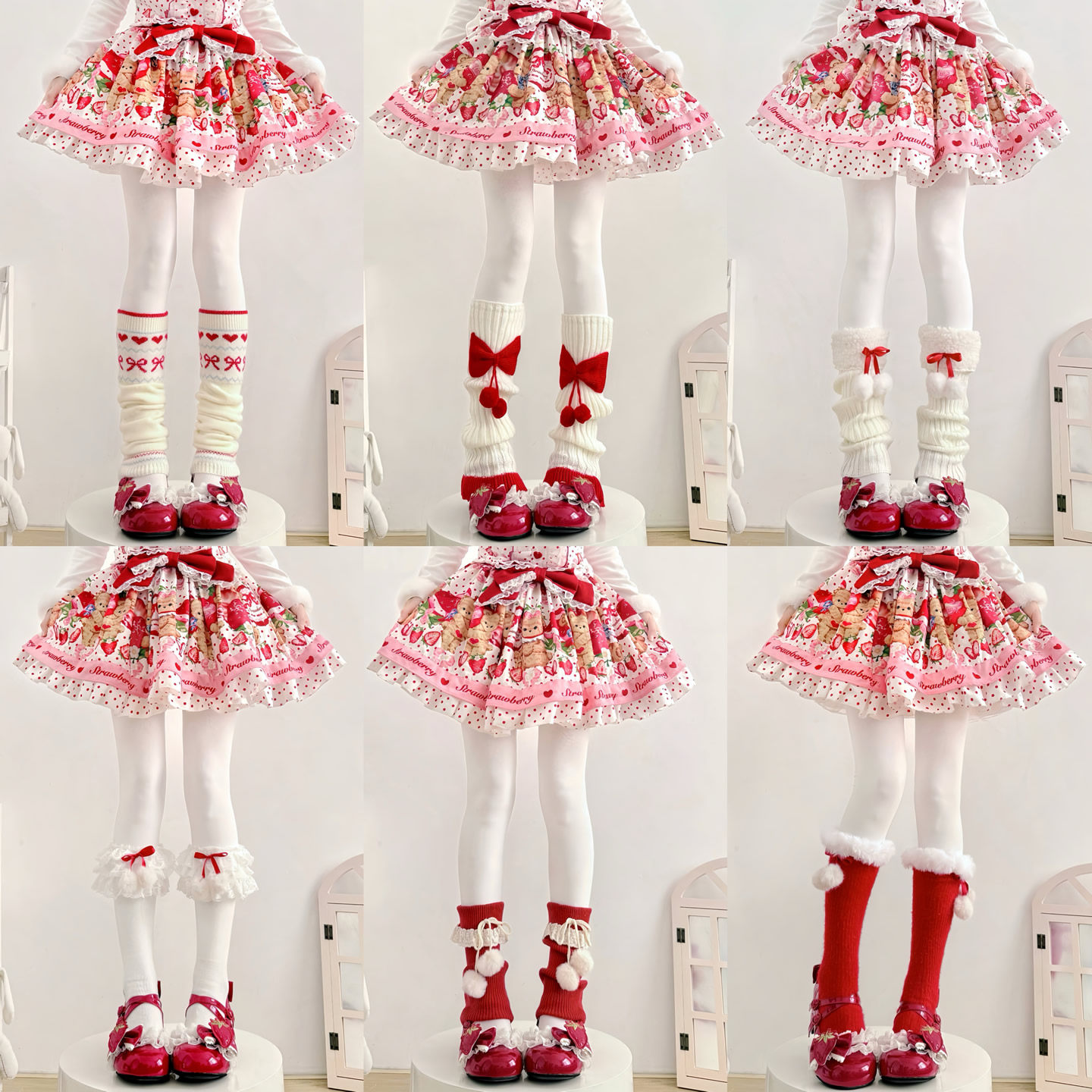 红色本命年腿套日系Lolita保暖新年堆堆袜套秋冬圣诞袜子女中筒袜,女士内衣/男士内衣/家居服,中筒袜,淘宝优惠券,粉丝福利购,淘宝优惠卷