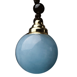 天然海蓝宝吊坠舍利塔项链许愿瓶嘎乌盒子楞严咒舍利子挂件蓝水晶