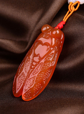 知了红玛瑙一鸣惊人事业运吊坠